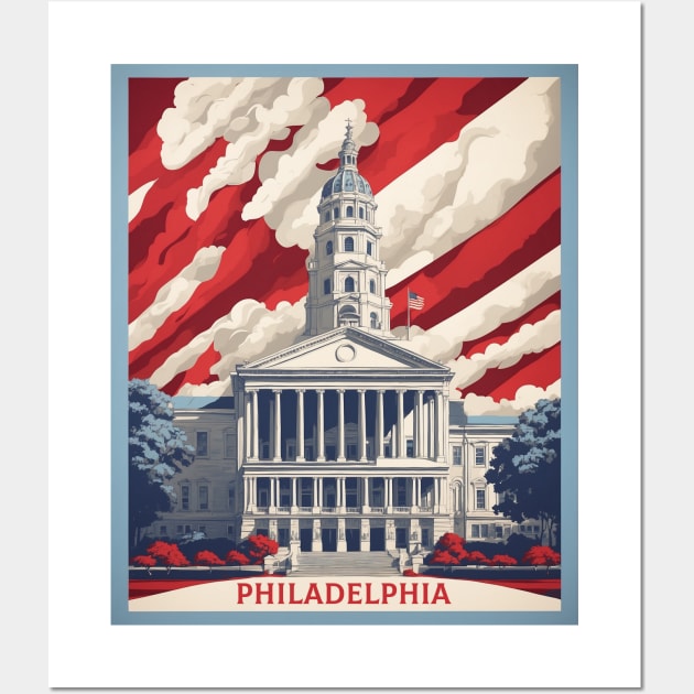 Philadelphia United States of America Tourism Vintage Poster Wall Art by TravelersGems